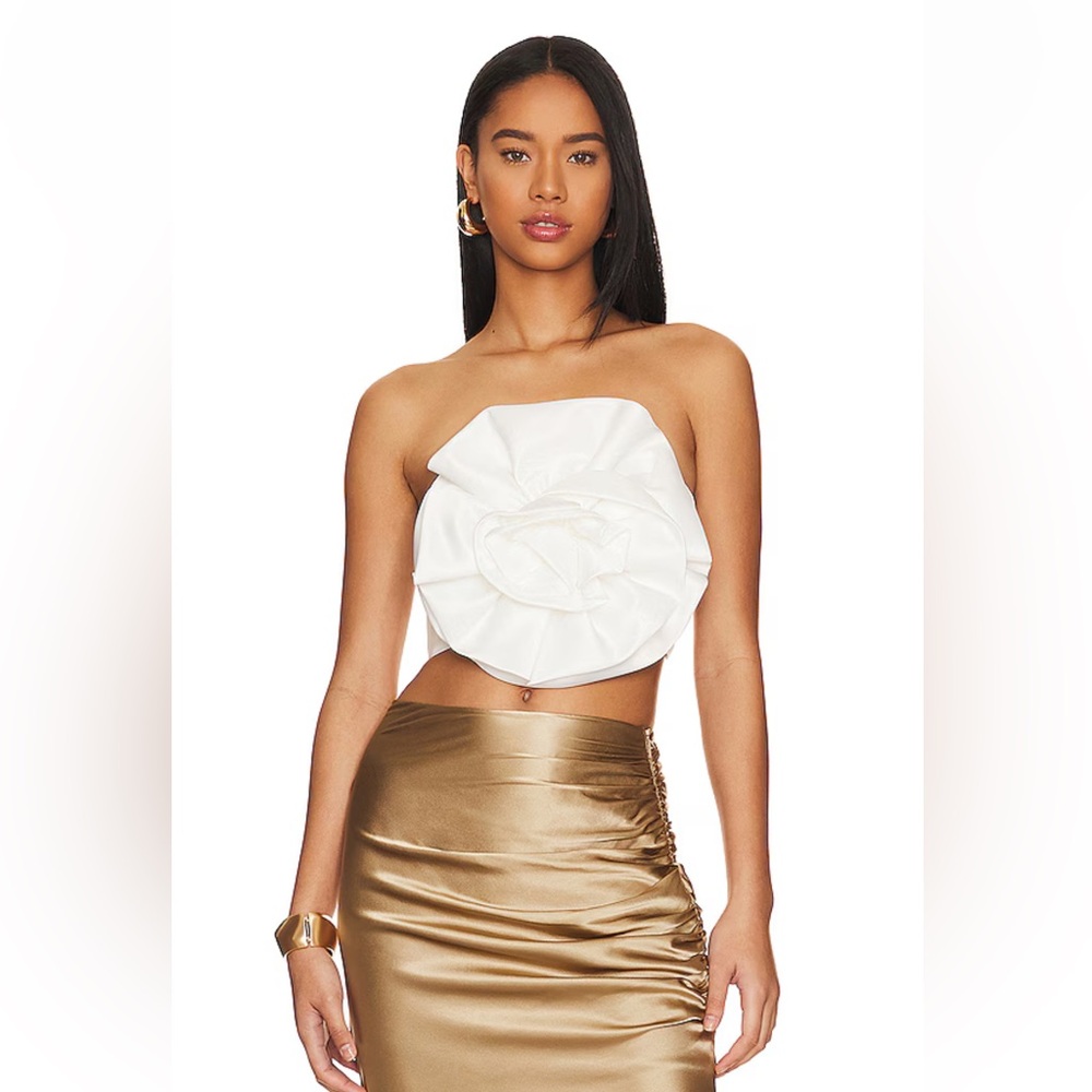Aiifos Satin White Strapless Top Size 0